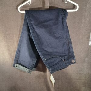 Dickies Girl Work Crop Roll Hem High Rise Denim Dark Blue Jeans NWT 11/30